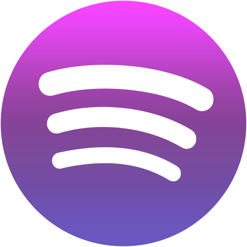 Logo. Spotify icon with purple gradient